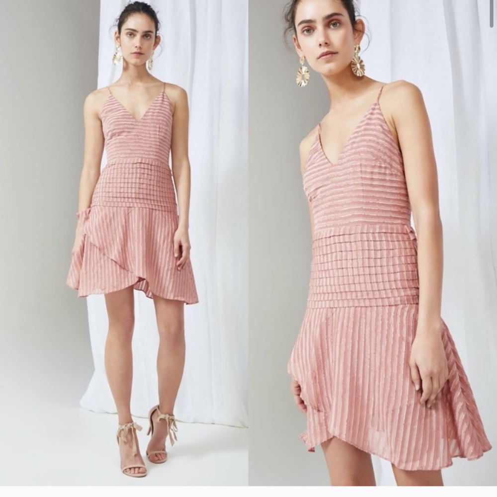 NWOT layered dusty rose dress